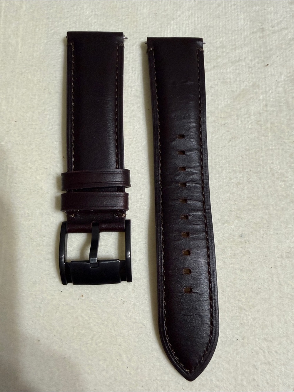 22mm Classic Dark Brown Leather Watch Strap